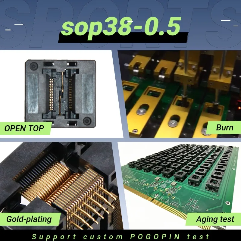 

SOP38 -0.5mm Push-Down Socket 4.4mm Thickness Chip Fixture Test Aging/Burn-In/Program Socket