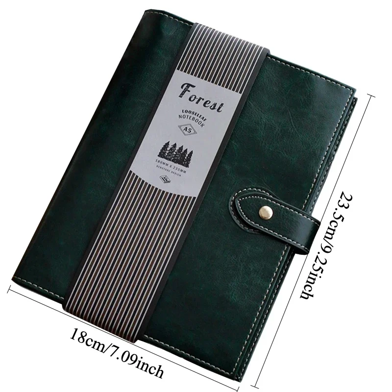 A5 Vintage Faux Leather Bound Loose Leaf Notebook Sheepskin Texture PU Leather Cover for Writing Journaling Planner