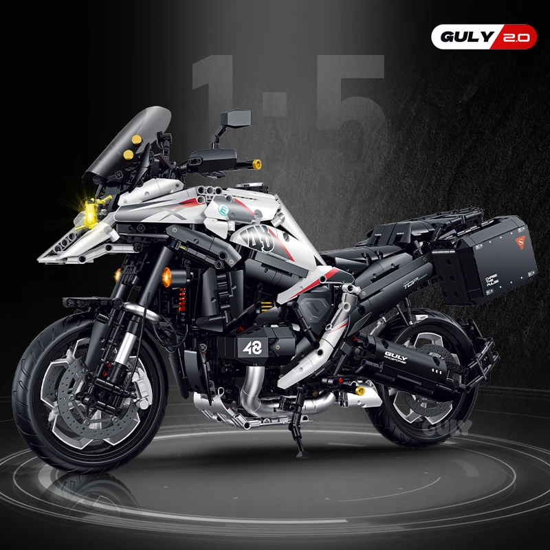IN STOCK GULY 60548 Technical 1:5 Motorcycle R1300GS Building Blocks Bricks Model Assembling Toys for Boys Christmas Gift Set