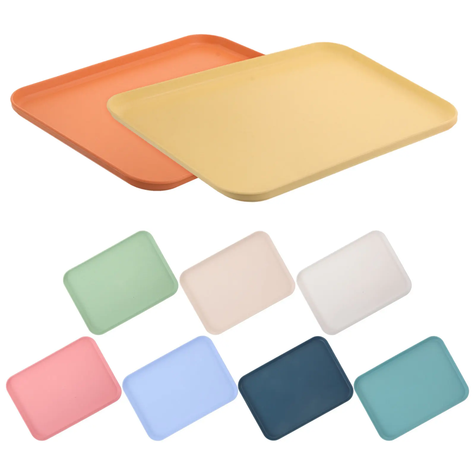 9Pcs Rectangular Food Tray Lightweight Durable Easy to Clean for Cafeteria School Lunch Bbq Party Meal Trays Rectangular Tray