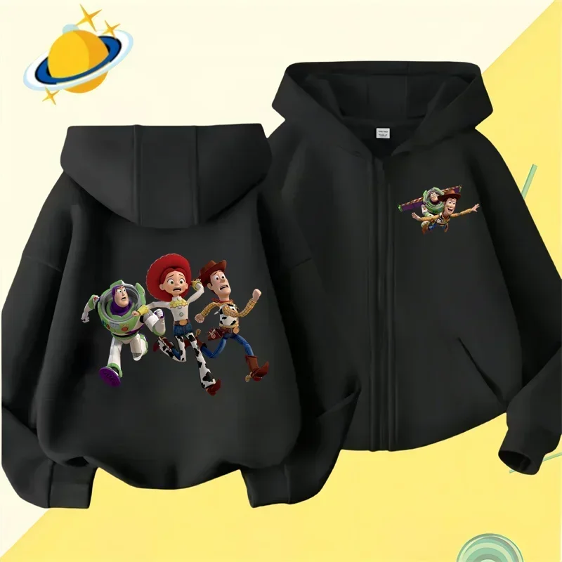 Toy Story Kids Zipper Hoodie Cartoon print Autumn Winter long-sleeved sweatshirt Casual top Boys girls Kawaii clothing