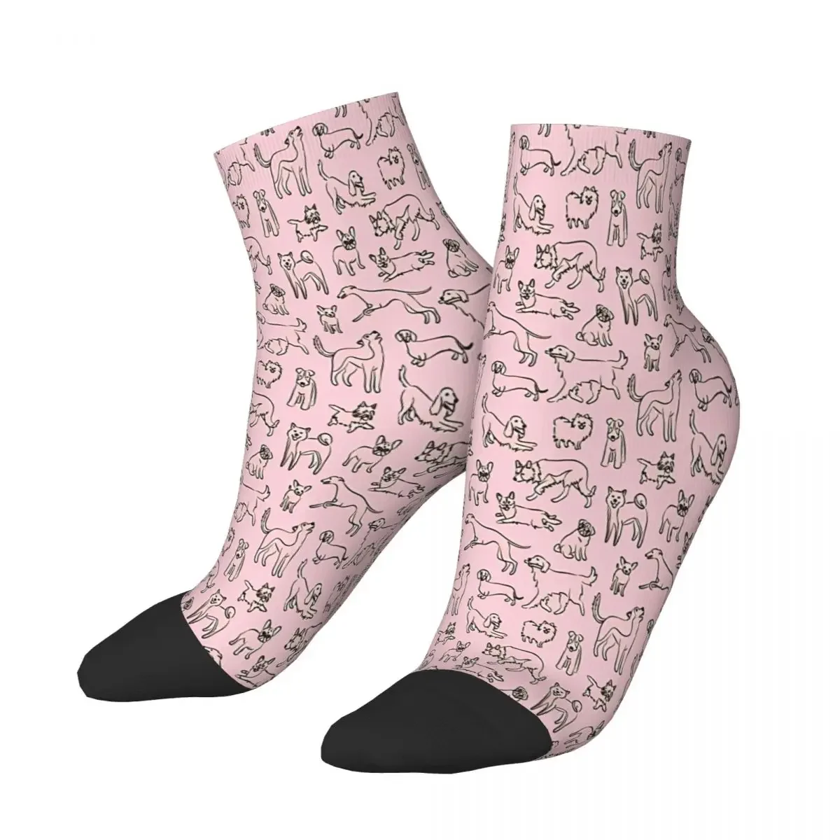 Dogs Pink Geryhound Greyhounds Dog Ankle Socks Male Mens Women Winter Stockings Hip Hop