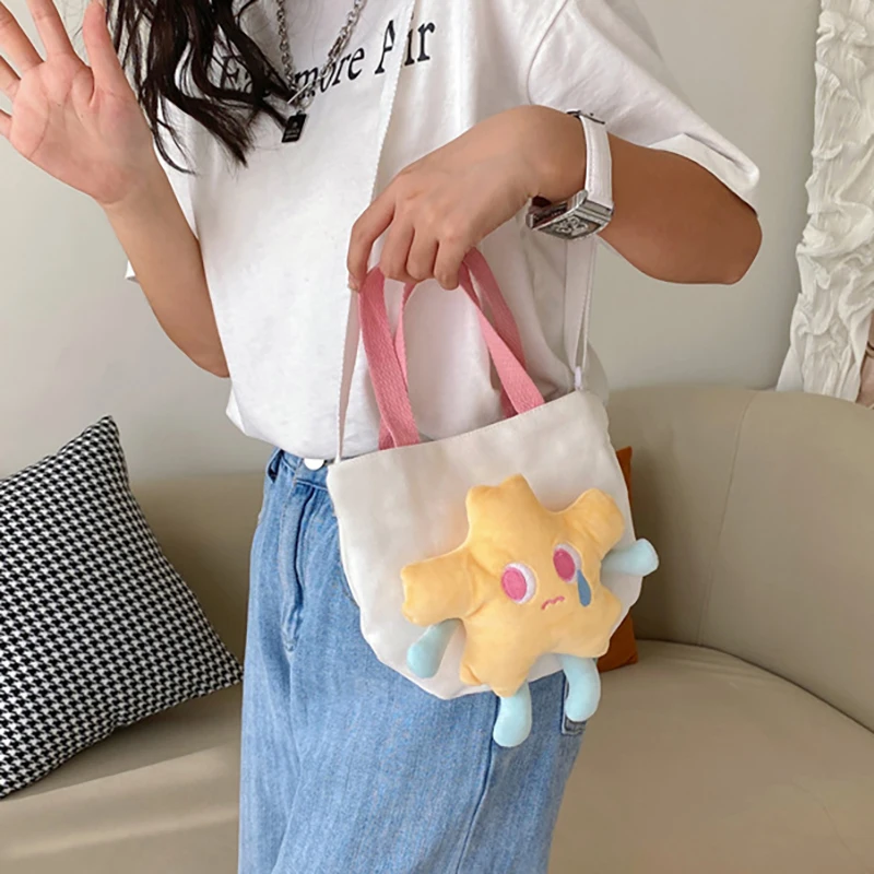 Sac en toile étoile de dessin animé mignon pour enfants, sac à dos Kawaii, sac à bandoulière pour fille, jouet beurre frais initié, anniversaire, Noël, nouveau