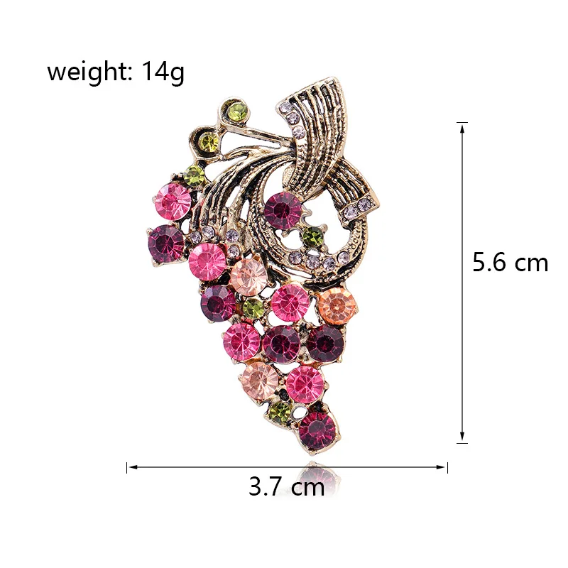 New grape brooch, fruit brooch personalized retro elegant atmosphere suit sweater corsage pin with accessories