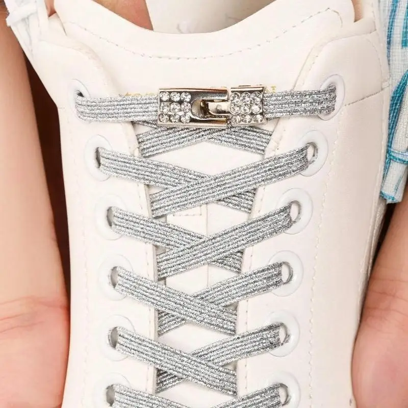 1 Paar Schnürsenkel ohne Binden, bunte Schnallen-Schnürsenkel, Perlenlicht, bunte Mode, ohne Binden, elastische Schnürsenkel für Sneaker, Kinder und Erwachsene – Detail 8