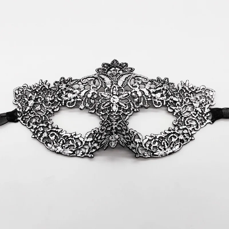 1 Pcs Women Hollow Lace Face Mask With Ribbon Princess Mardi Gras Masquerad Cosplay Prom Props Costume SexyQueen Party Eye Mask