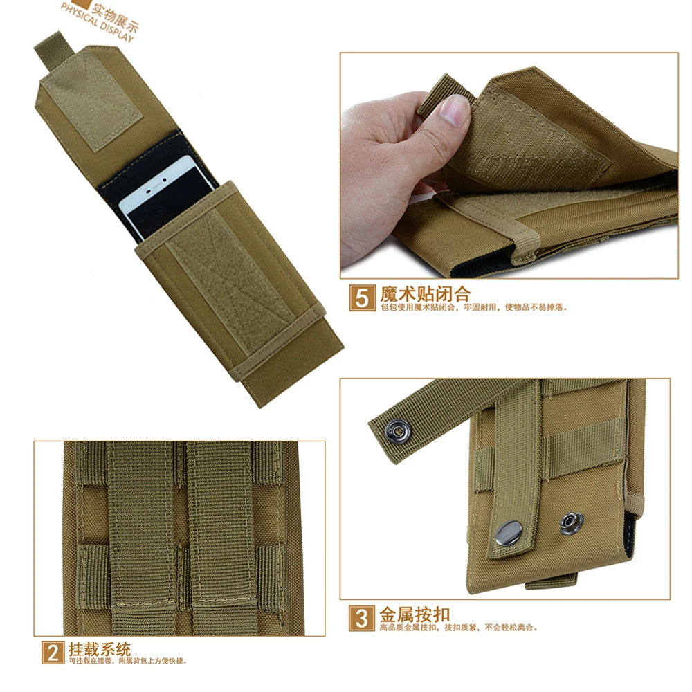 900D أكسفورد مقاوم للماء النايلون الرياضة الصيد أكياس مموهة في ظهره في الهواء الطلق حقيبة مموهة حامل هاتف الجيش الرياضة حزام خصر