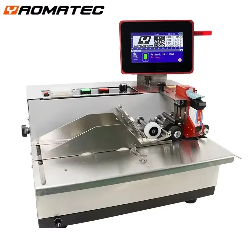 Yaomatec 12.7MM Automatic Paging Machine Online TIJ Date Batch Number QR Code Barcode Logo Label Inkjet Printer for Plastic