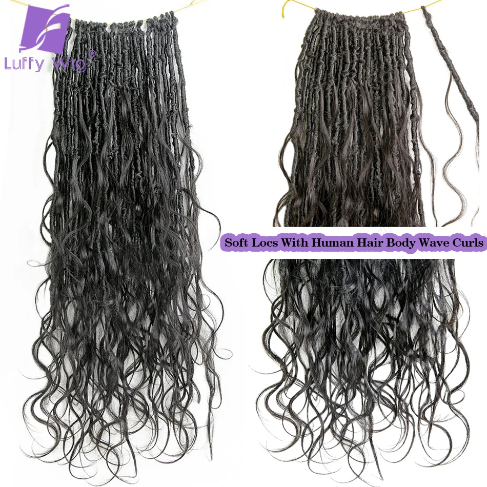 Pré Looped Deusa Onda Do Corpo Boho Dreadlocks, Curls Locs, Extensão Do Cabelo Humano