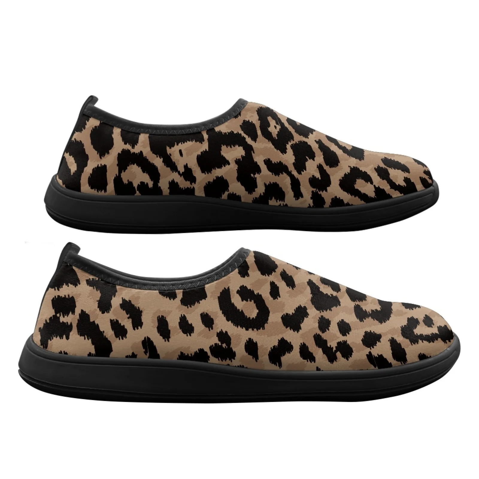 PENSTROLL Leopard Breathable Hiking Shoes Casual Shoes for Travel Slip On Walking Sneakers