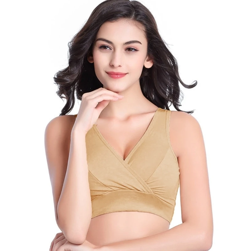 Crossover Maternity Nursing Bra without Pad for Daily Comfort and Breathability in Hot Weather Summer Bralette 425F