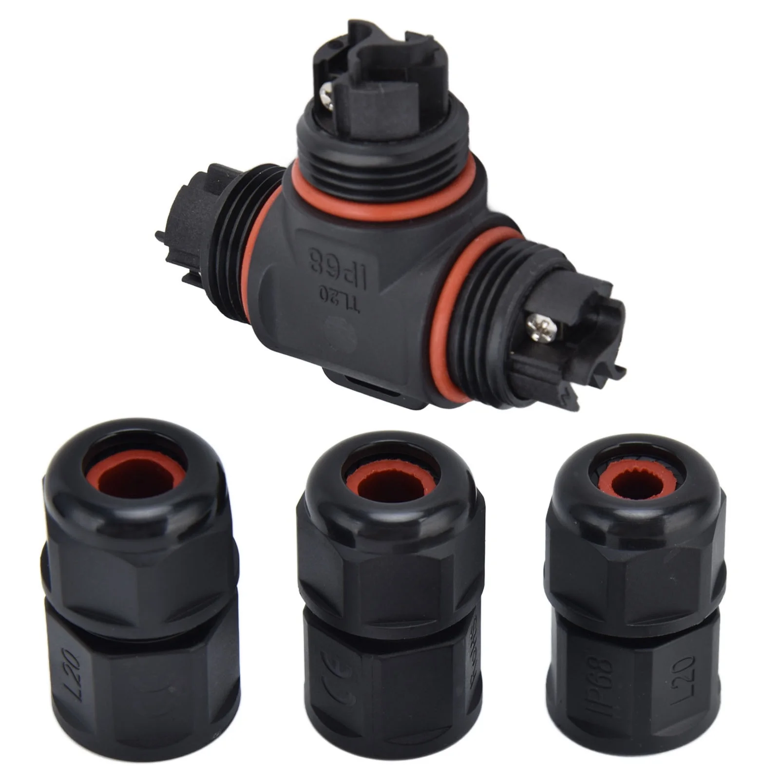 Waterproof Connector 3 Pin Tee Electrical Wire Terminal Quick Connect Adapter 250V 16A TL20