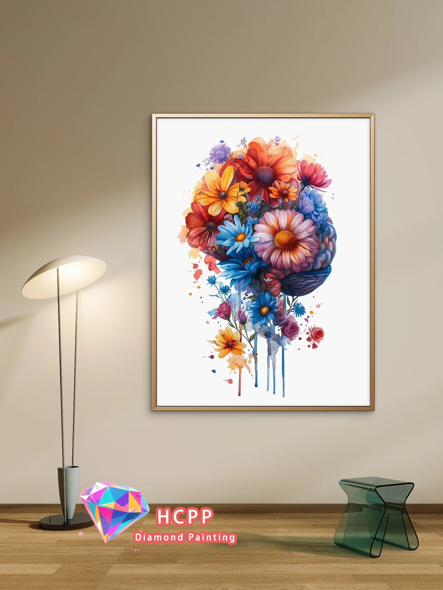 Watercolor Anatomy Medicine Heart Brain Skeleton Diamond Painting Kit 5D DIY Diamond Embroidery Cross Handmade Art Gift Crafts