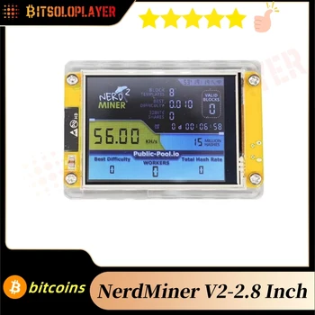 ビットコインオタクマイナー V2.0 2.8 インチ ESP32 スマートタッチディスプレイ BTC ソロマイナー 56K/S 勝利ジャックポット 3.125 ビットコインロトマイニングマシン