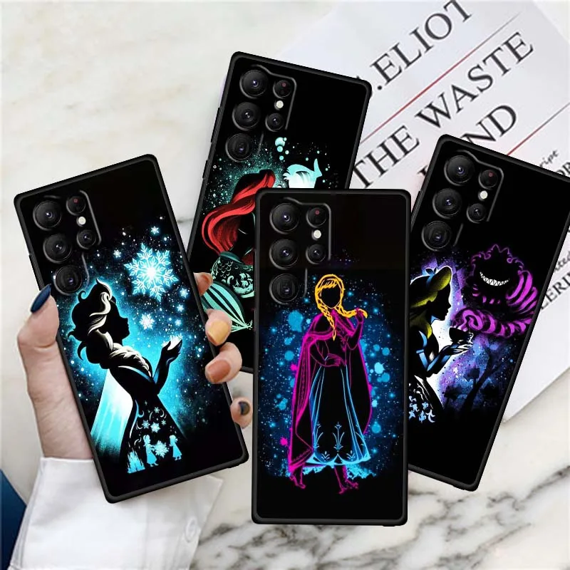 Princess Beautiful For Samsung Galaxy S26 S25 S24 S23 S22 S21 S20 Ultra Plus FE 5G Black Soft TPU Cover Phone Case