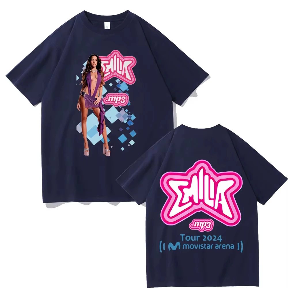 أفضل تي شيرت Emilia Mernes MP3 Tour 2025 تي شيرت للرجال والنساء موضة الهيب هوب تي شيرت رجالي Harajuku تي شيرت كبير الحجم بأكمام قصيرة #3