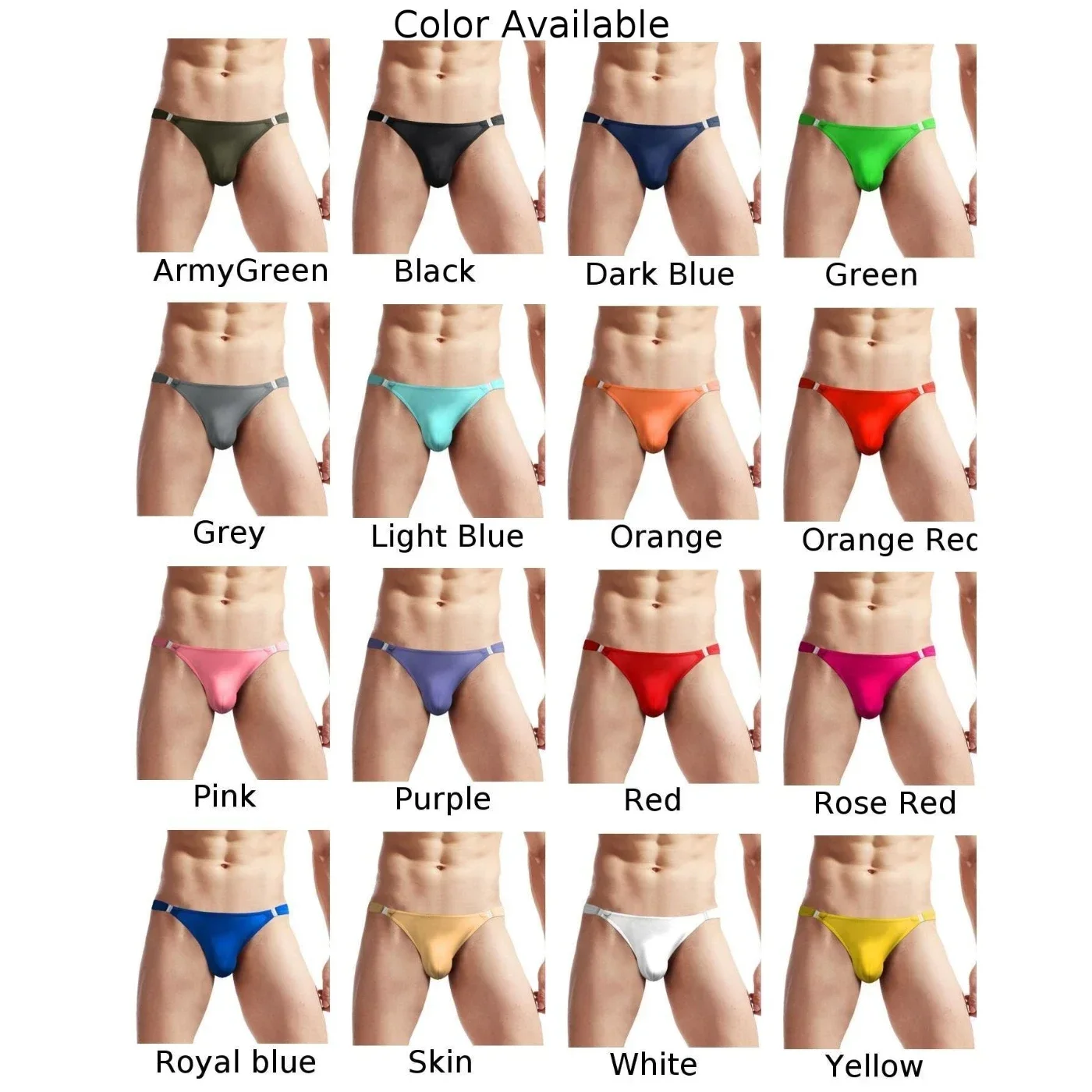 Sexy Mens Thin Ice Silk Thong Panties Convex Pouch Breathable T Back Underpants Low Waist Button G-string Underpants Lingerie