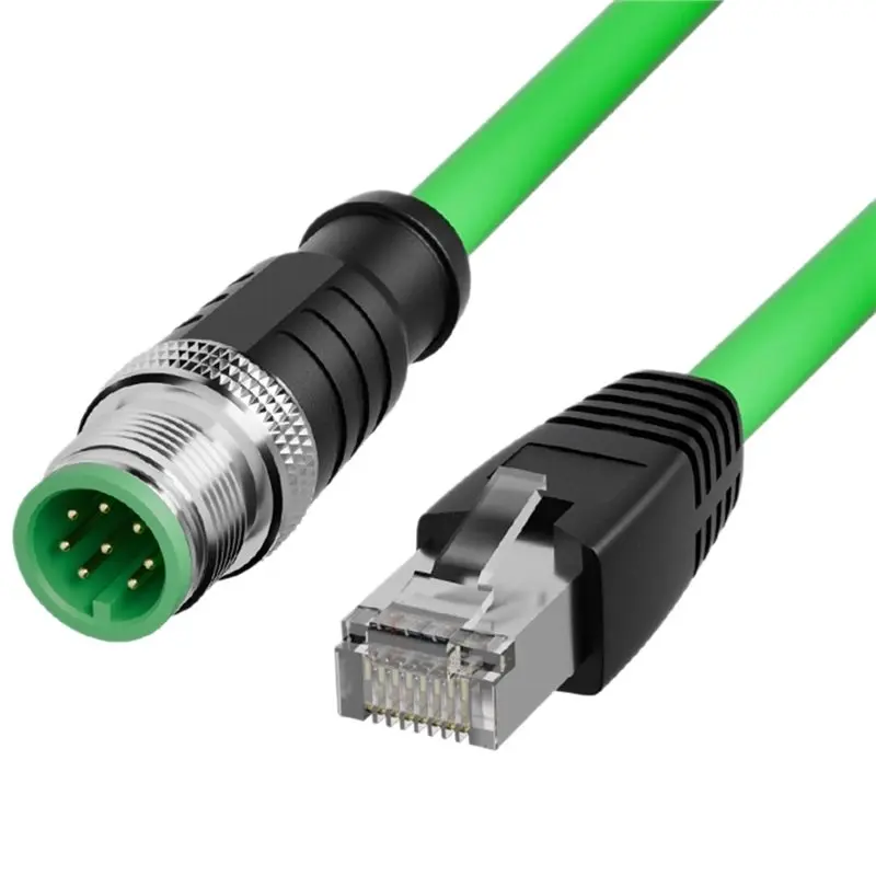 a24u-産業用イーサネット-ethercat-profinet-iiot-1m-8ピン-rj45-ip67-防水-stp-シールドケーブル-rj45