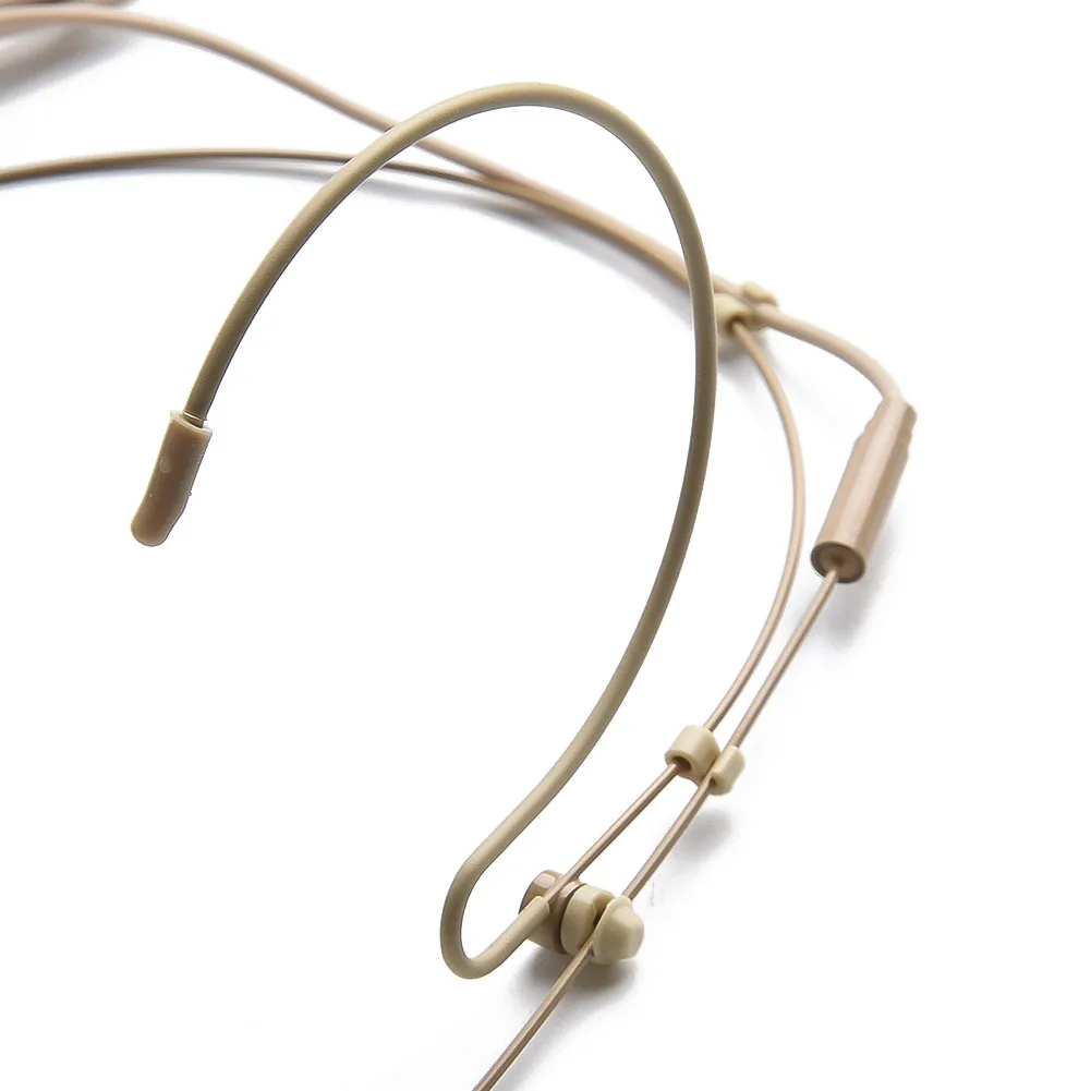 قابل للتعديل البيج مزدوج سماعة الأذن ميكروفون سماعة الرأس ميكروفون 3Pin ل 4Pin XLR ل ميكروفون لاسلكي Shure مع أجزاء الغطاء