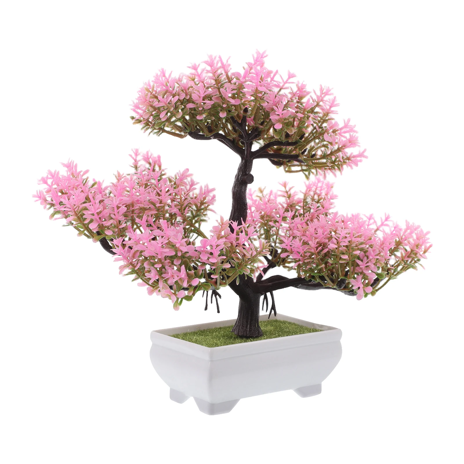 

Artificial Bonsai Tree Realistic Fake Plant For Home Office Desk Decor Indoor Simulation Pine Faux Plum Blossom Tabletop
