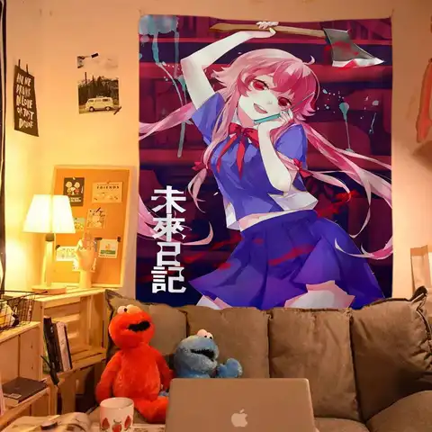 Anime G-Gasai Yuno Mirai Nikki Wall Tapestry Home Decoration Hippie Bohemian Decoration Divination INS Home Decor