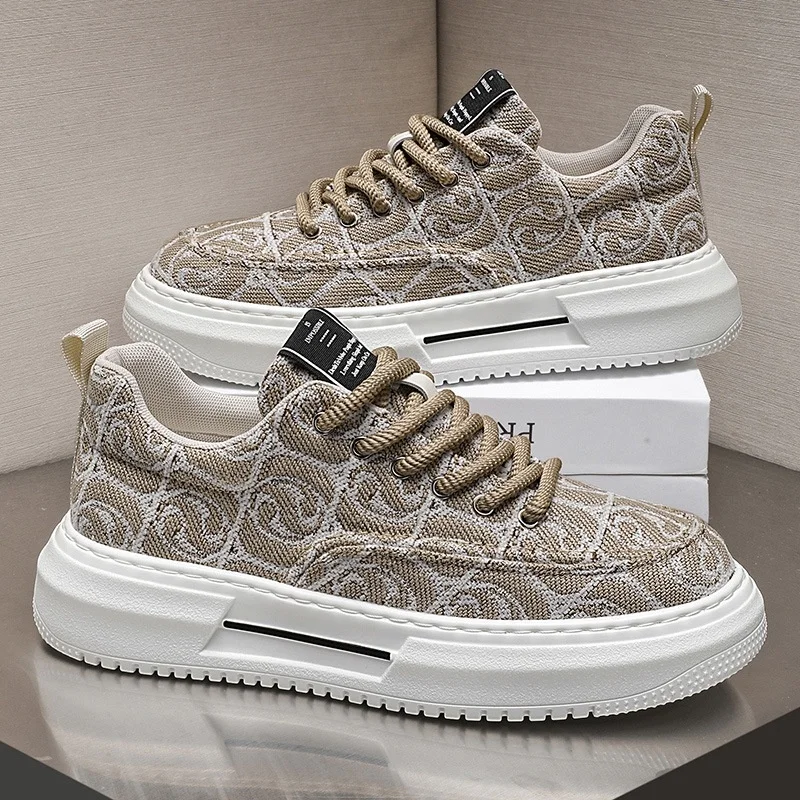 

Men's Canvas Shoes Breathable Thin Sports Design Sensation Anti-Odor Board Shoes Summer Season round Toe Rubber Outsole