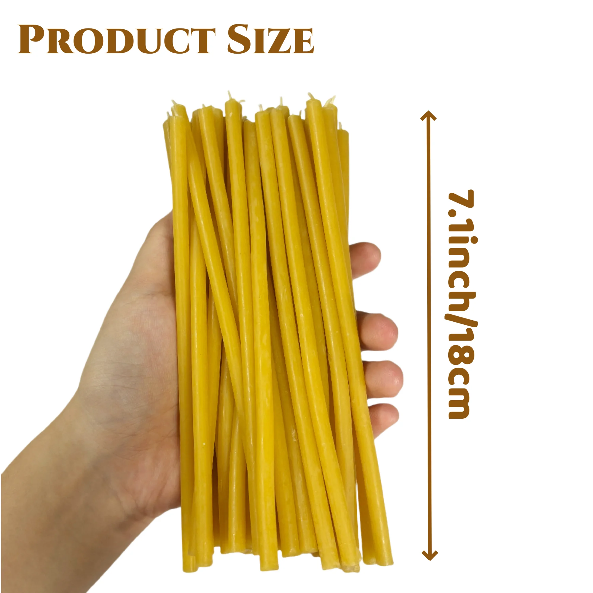 50/100/200PCS Drippless Beeswax Candles Smokeless Beeswax Taper Candles Church Prayers Beeswax Birthday Candles DIY Home Decor