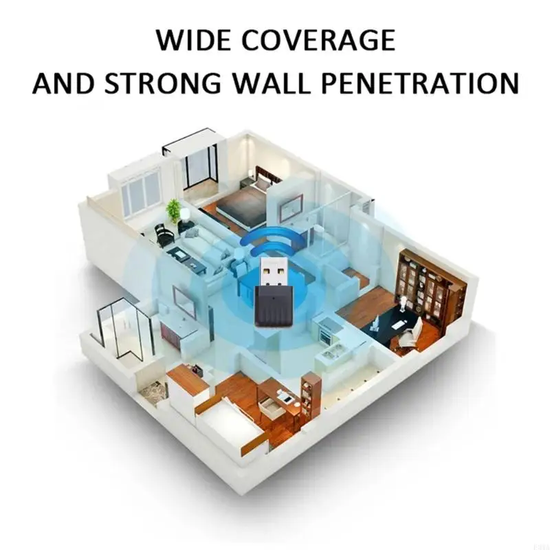 F3MA USB Wifi Dongle CF-811AC Adaptador USB WiFi 650Mb 2.4+5Ghz Conexión sin controlador
