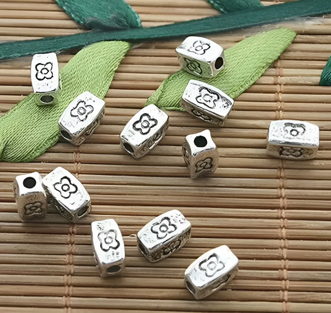 

50pcs 7.7x4.3mm hole:1.8mm Antiqued silver tube shaped spacer beads HWH3247