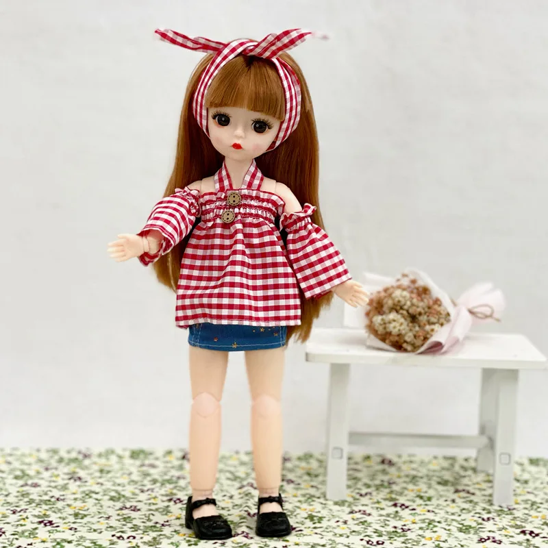 30cm Princess Dolls or Doll Clothes 3D Real Eyedress Up Doll Girl Birthday Gift Toy 1/6 Bjd Doll