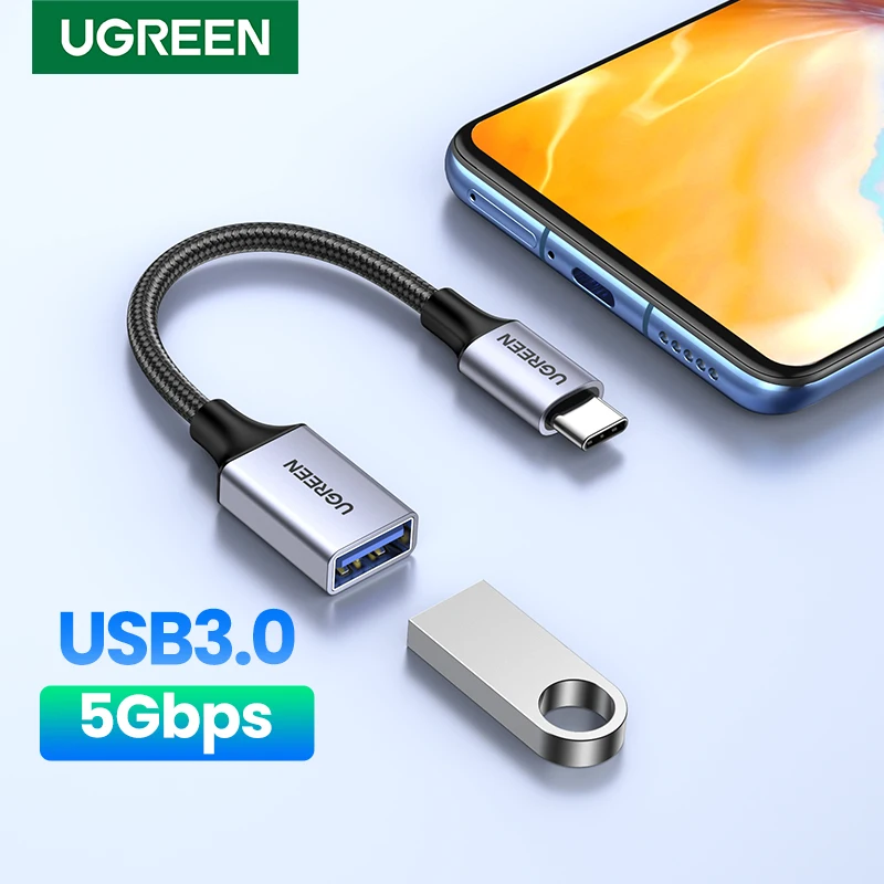UGREEN USB C إلى USB 3.0 OTG محول نوع C OTG كابل البيانات للهاتف Oneplus آيفون 13 12 برو شاومي USB C إلى USB OTG كابل