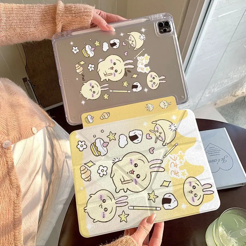 

Anime Chiikawa Hachiware Usach Tablet Case Anti-fall Has A Pen Tray New Style Birthday Gift Cute Niche Cartoon Good Looks Nice