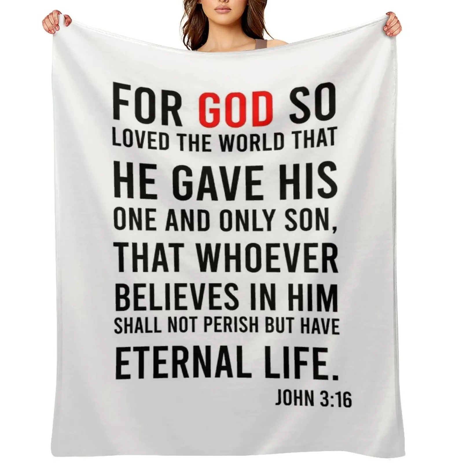 John 3:16 Bible Verse Throw Blanket warm for winter Hairys For Sofa Thin Sofa Quilt Loose Decorative Sofas Blankets