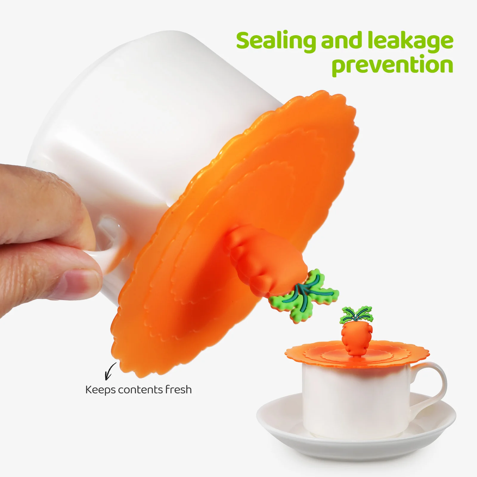 

8Pcs Dustproof Cup Lids Cute Fruit Shapes Reusable Silicone Covers for Mugs Household Antileak Protection Cup Cover