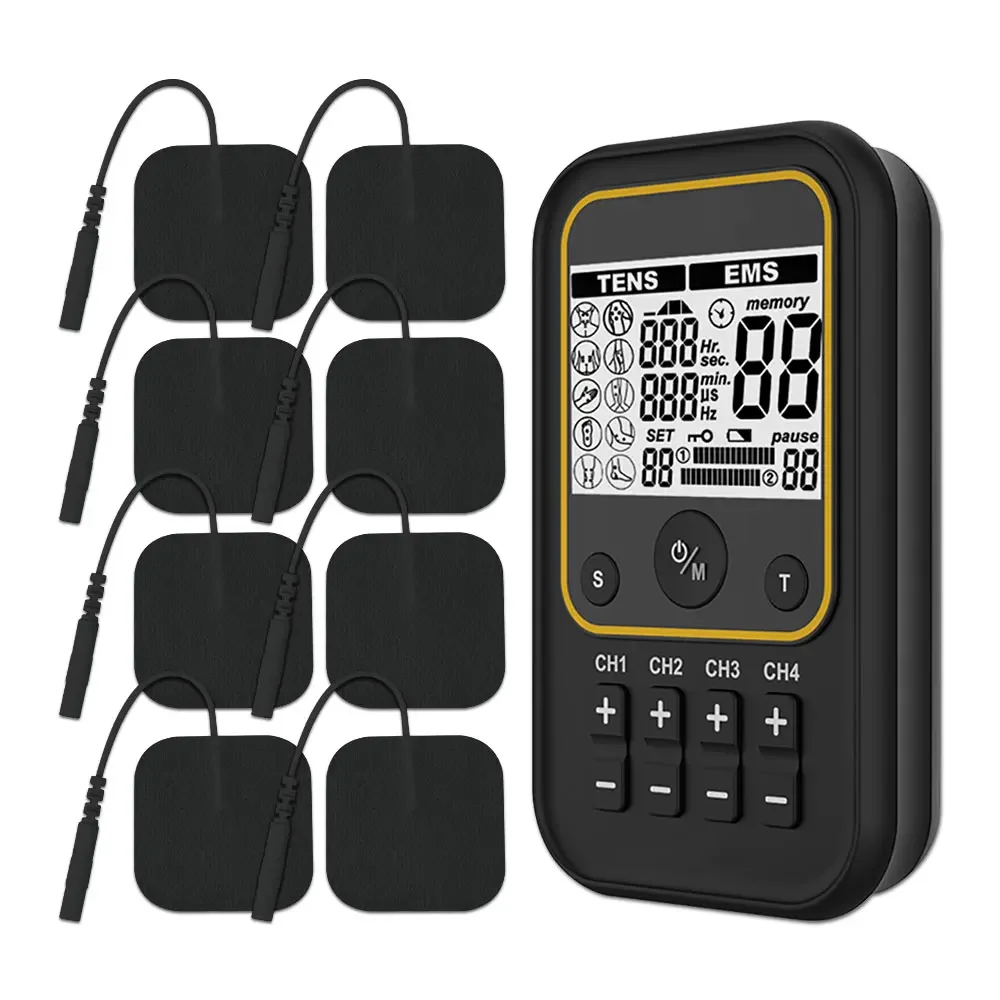 TENS Unit Machine EMS Electric Muscle Therapy Stimulator Physiotherapy Pulse Massage Adjustable Abdominal Body Massager