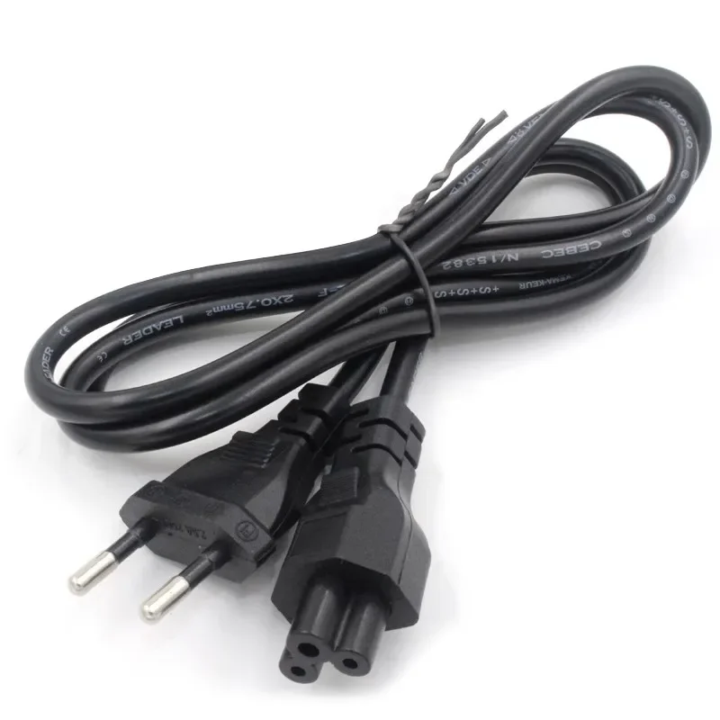 Euro EU European Plug IEC C5  Laptop Power Adapter Cord Extension Cable For  Notebook PC Monitor 1.2M