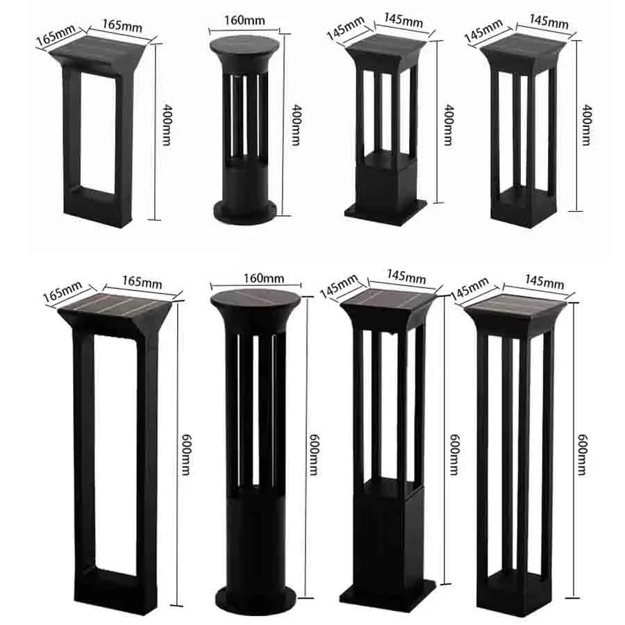 Imagem -06 - Outdoor Solar Landscape Path Light Alumínio Patio Porch Lâmpada de Assoalho Exterior Impermeável Bollards Light Lawn Lamps 4400mah