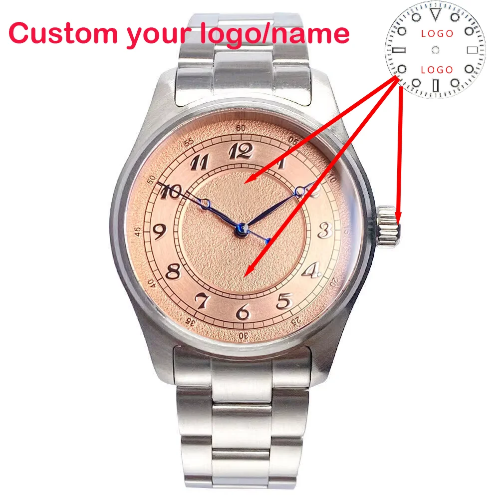 شعار مخصص 39 مللي متر الفولاذ المقاوم للصدأ الياقوت الزجاج 200 متر مقاوم للماء الرجال الطيار ساعة اليد اليابان NH35A ساعة أوتوماتيكية