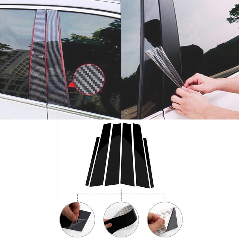 

Carbon Fiber Car Window B-Pillar Trim Sticker For BMW F30 E46 E90 G20 318i 325i 320i 328i Door Pillars Wrap Film Accessories
