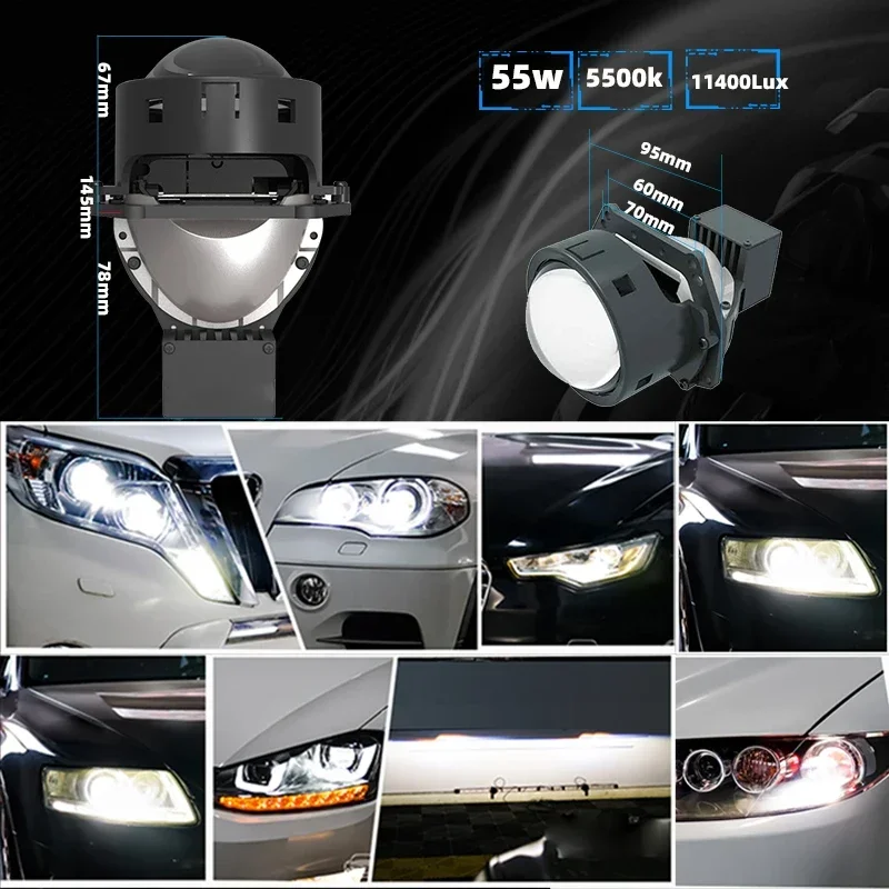 سانفي A6 ثنائية جهاز عرض (بروجكتور) ليد العدسات 3.0 ل هيلا 3R G5 المصباح H1 H4 LED H7 9005 9006 مصابيح التحديثية 12 فولت أضواء Led السيارات السيارات