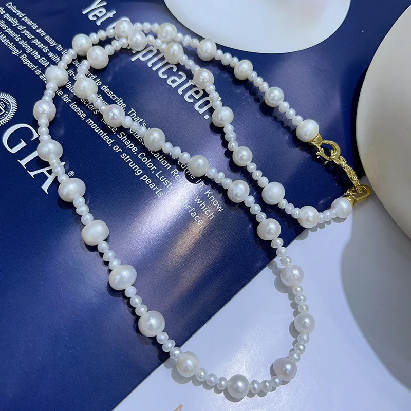 Domestic Pearl New Korean Version Necklace Layered Light Luxury High-end Clavicle Chain Versatile Simple Spring Summer Necklace