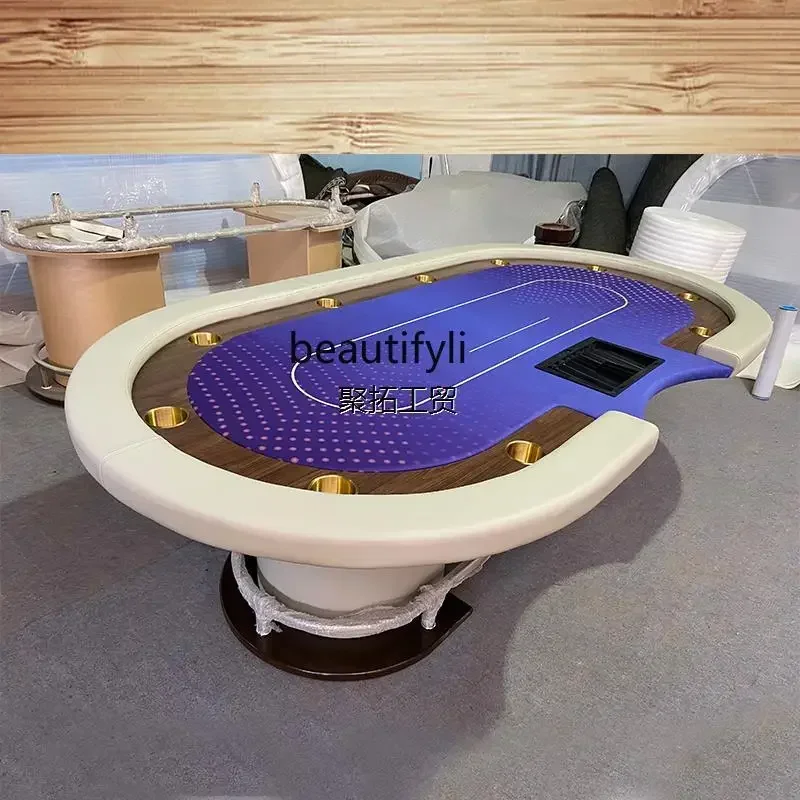 

Стол для покера 2003Texas, высококачественный кожаный настольный стол с чипом, стол для покера De Pu