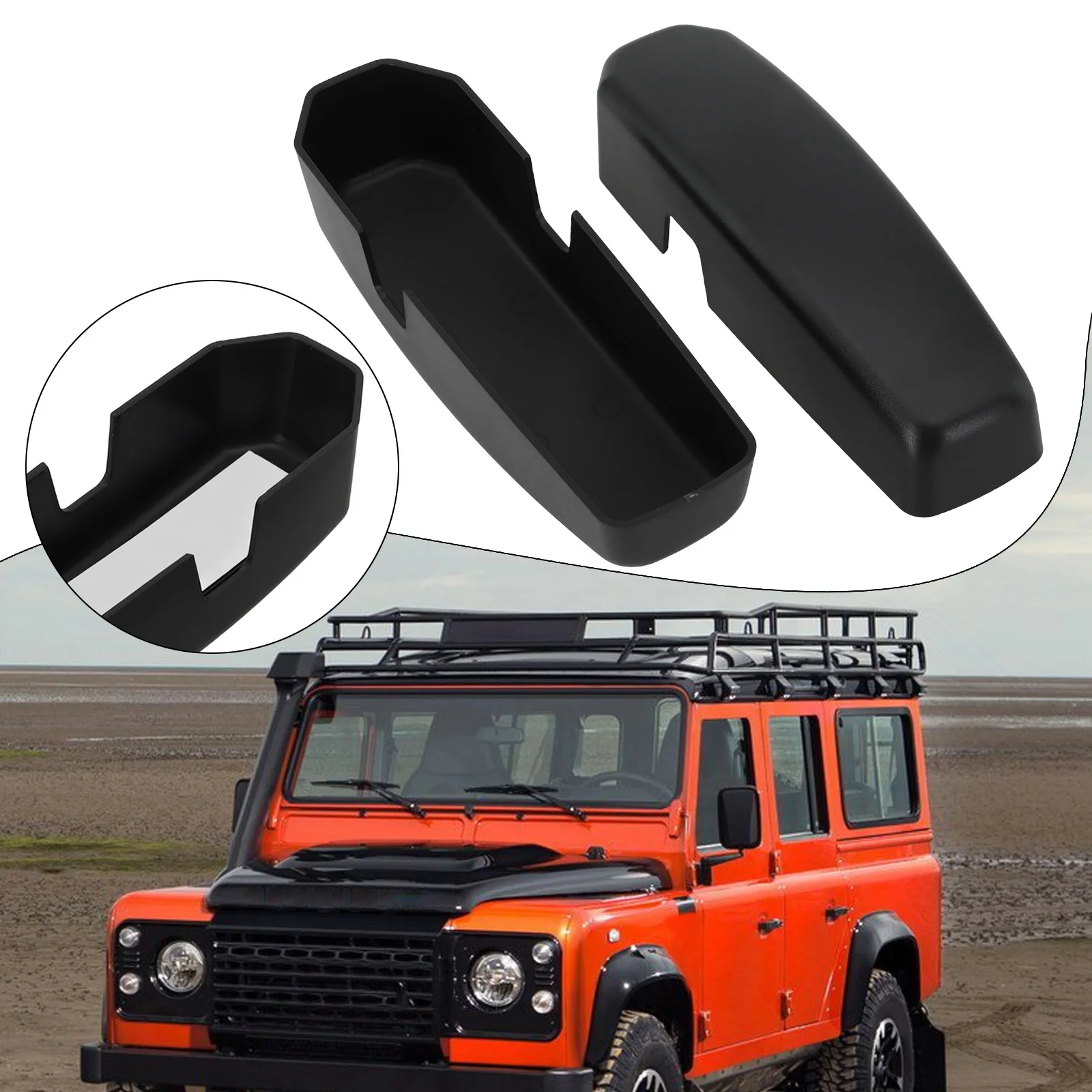 2pcs Covers For Windscreen-Bulkhead Support Bracket For Land Rover Defender SVX Bracket Covers  ABS Interior Accessories