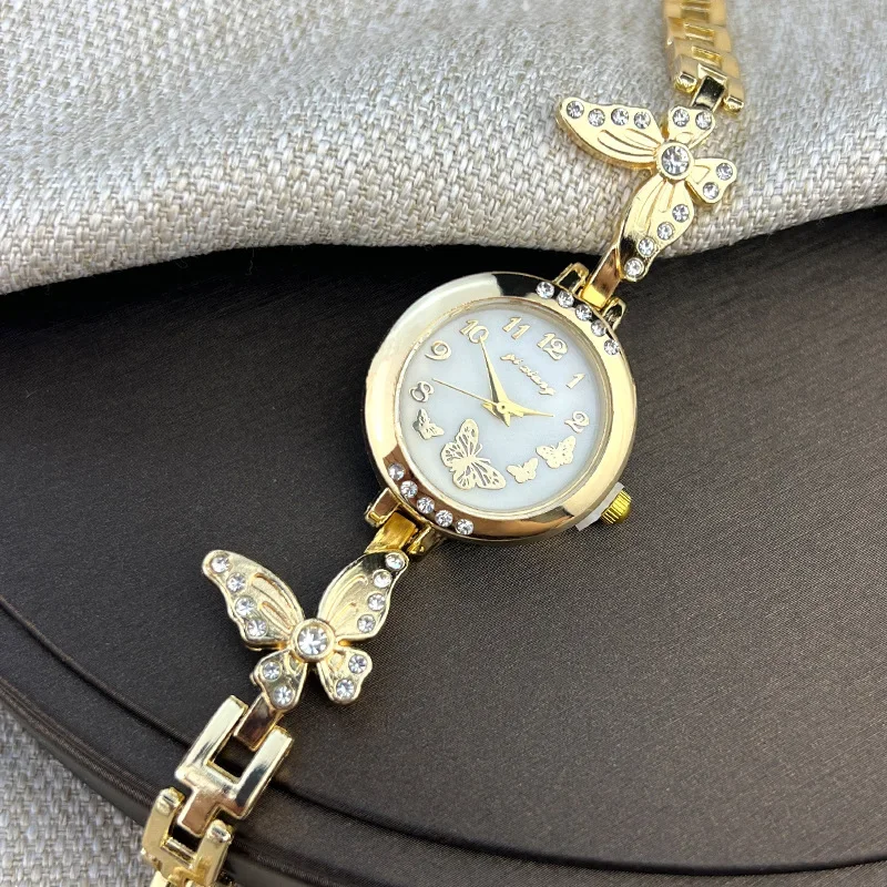 

Женские модные легкие роскошные кварцевые часы-браслет, водонепроницаемые женские часы премиум-класса с изысканными фиолетовыми кристаллами, подарок