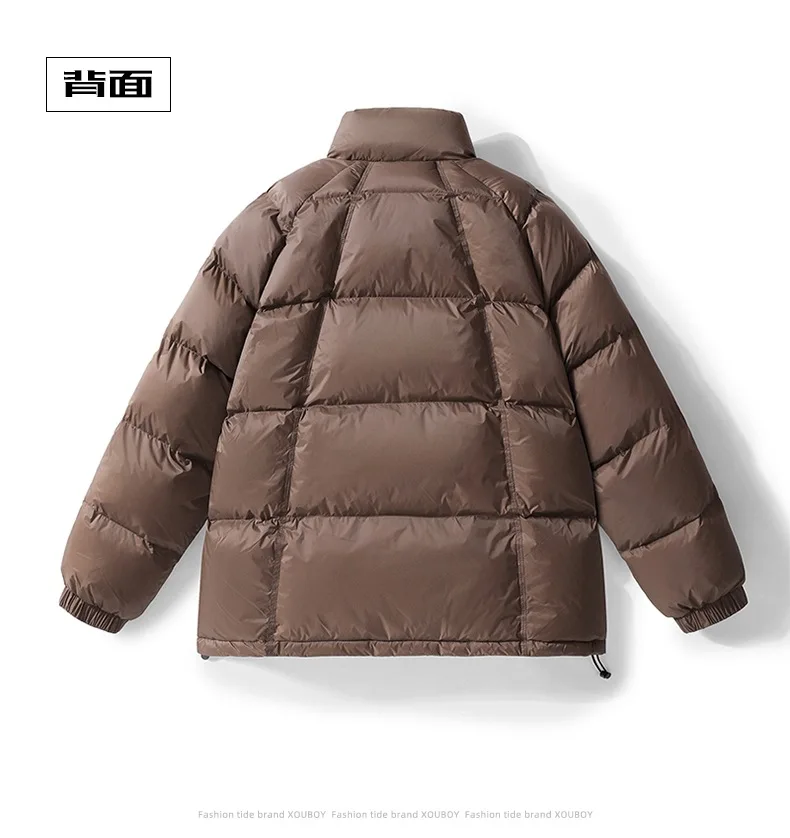 Men's Winter Casual Thick Warm Standing Collar Cotton Coat Youth Trendy Workwear Jacket