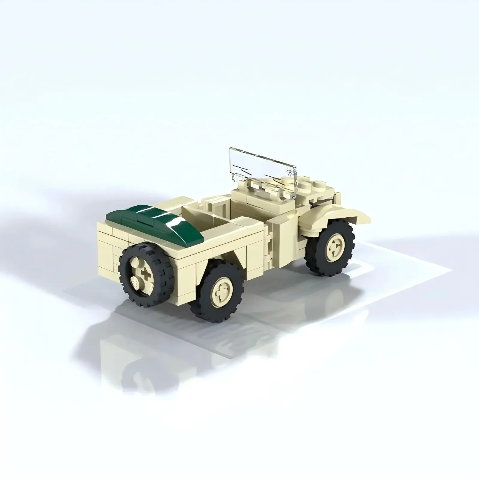 MOC Militär-Infanterie-Panzer-Bausatz, Italienisches Fiat Geländefahrzeug, Kommandofahrzeug-Modell, DIY Kinderspielzeug, Geburtstagsgeschenk für Jungen – Detail 2