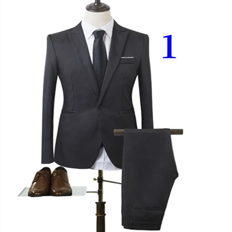 B173-Business suit, professional small suit, Korean style, slim fit, banquet, wedding, best man dress