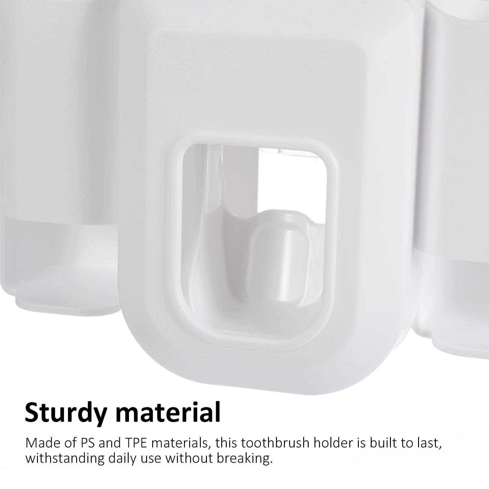 

2 Pcs Toothbrush Organizer Mounted Toothbrush Holder Toothpaste Dispenser Nordic Grey White TPE No Drill Storage Rack