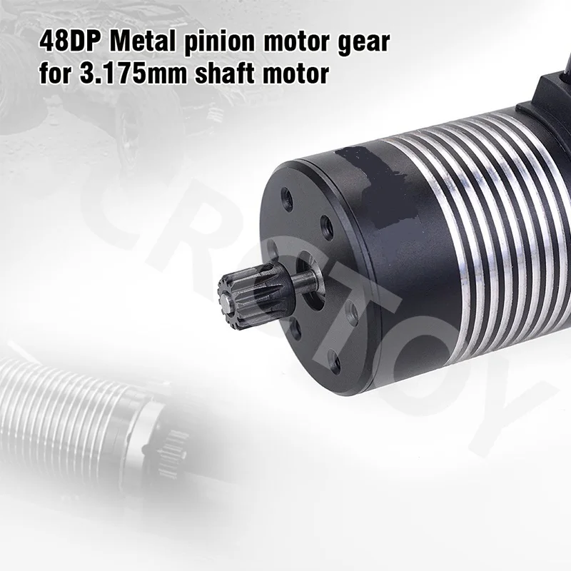 RC 48P 3.175mm Metal Motor Gear Pinion Gear 13T 14T 15T 16T 17T 18T 19T 20T 21T 22T 23T 24T 25T For 1/10 1/12 Remote Control Car