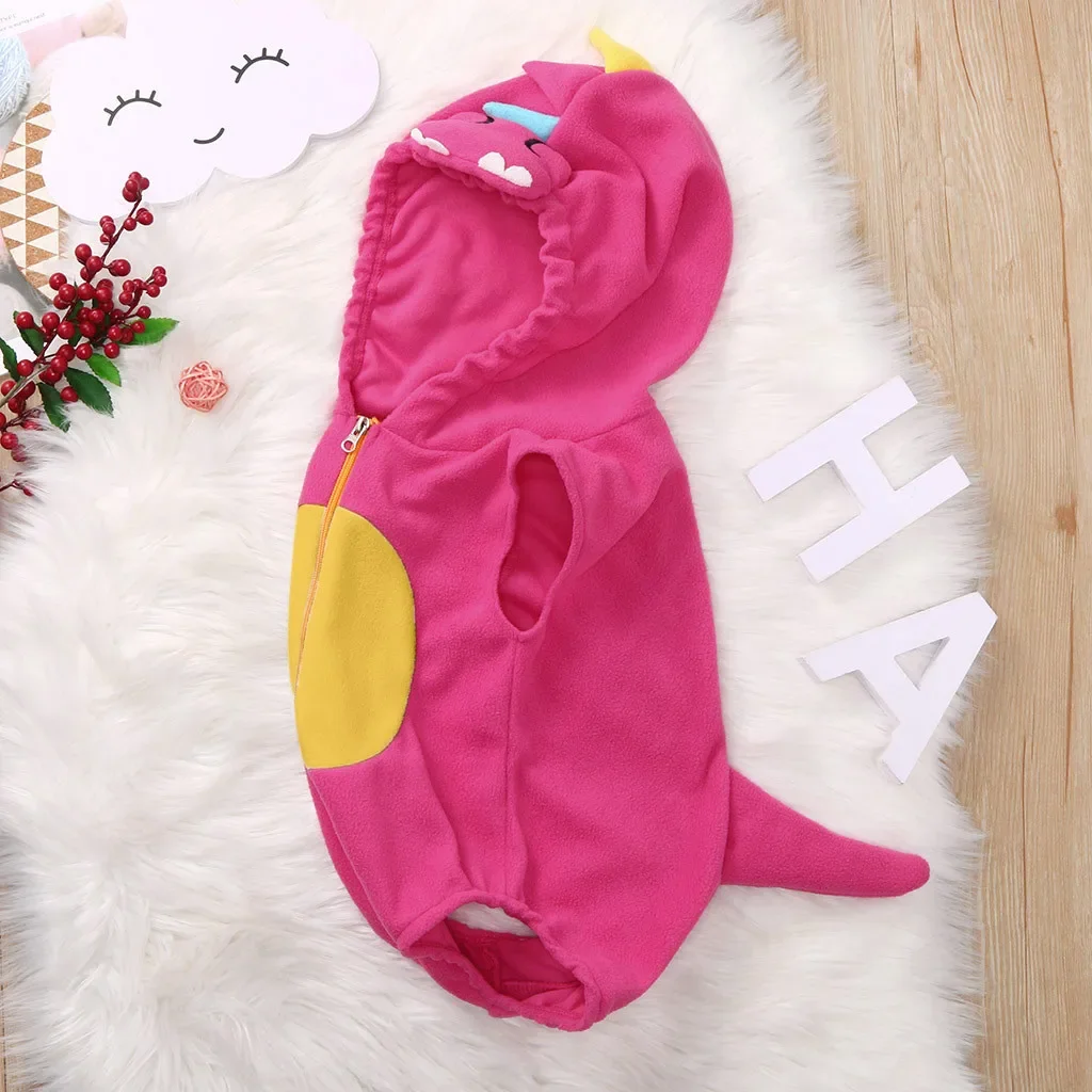 Baby Girl Pink Dinosaur Costume Infant Toddler Hoodie Bodysuit Short Romper Photography Halloween Fancy Dress 6M 12M 18M 24M